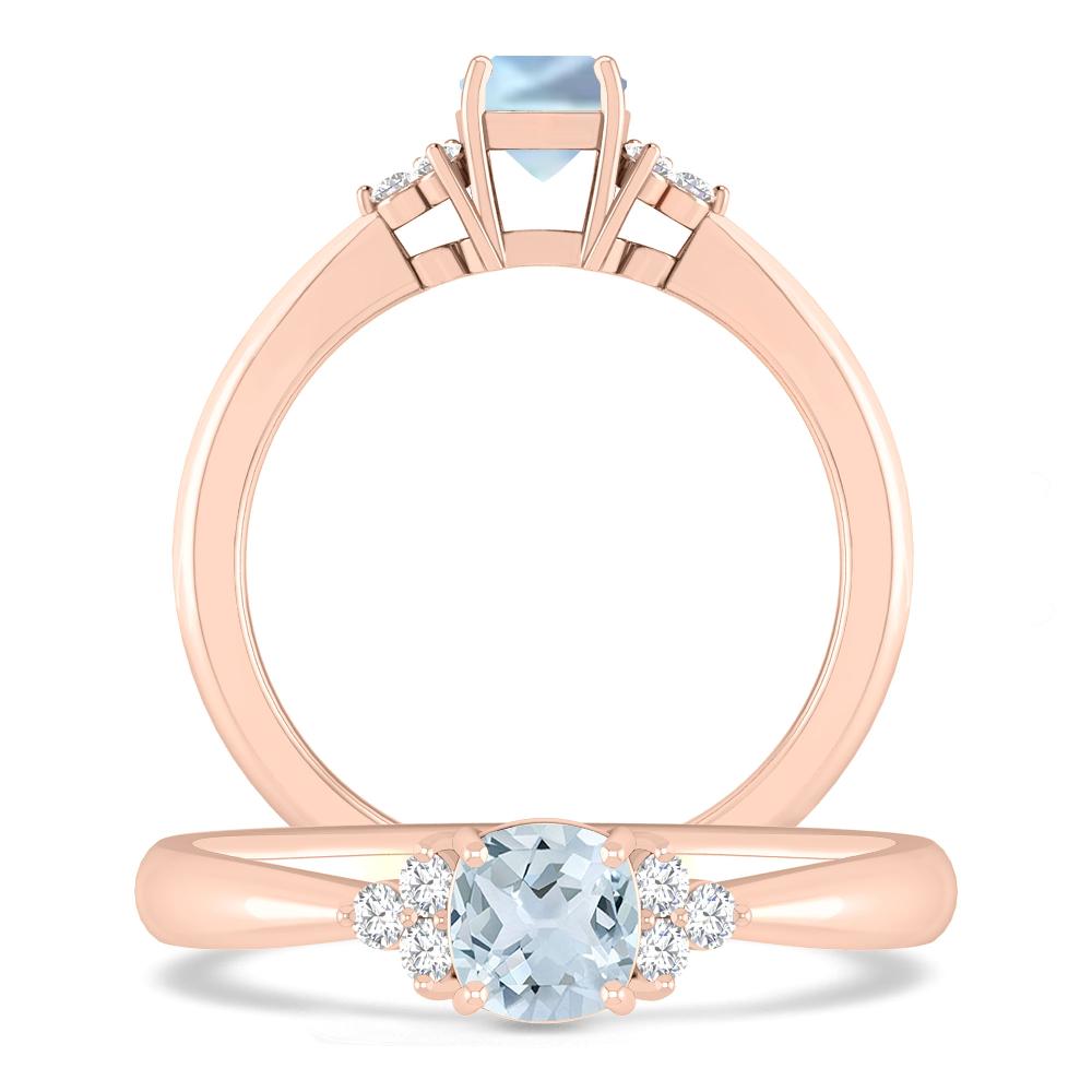 Rose Gold - Aquamarine