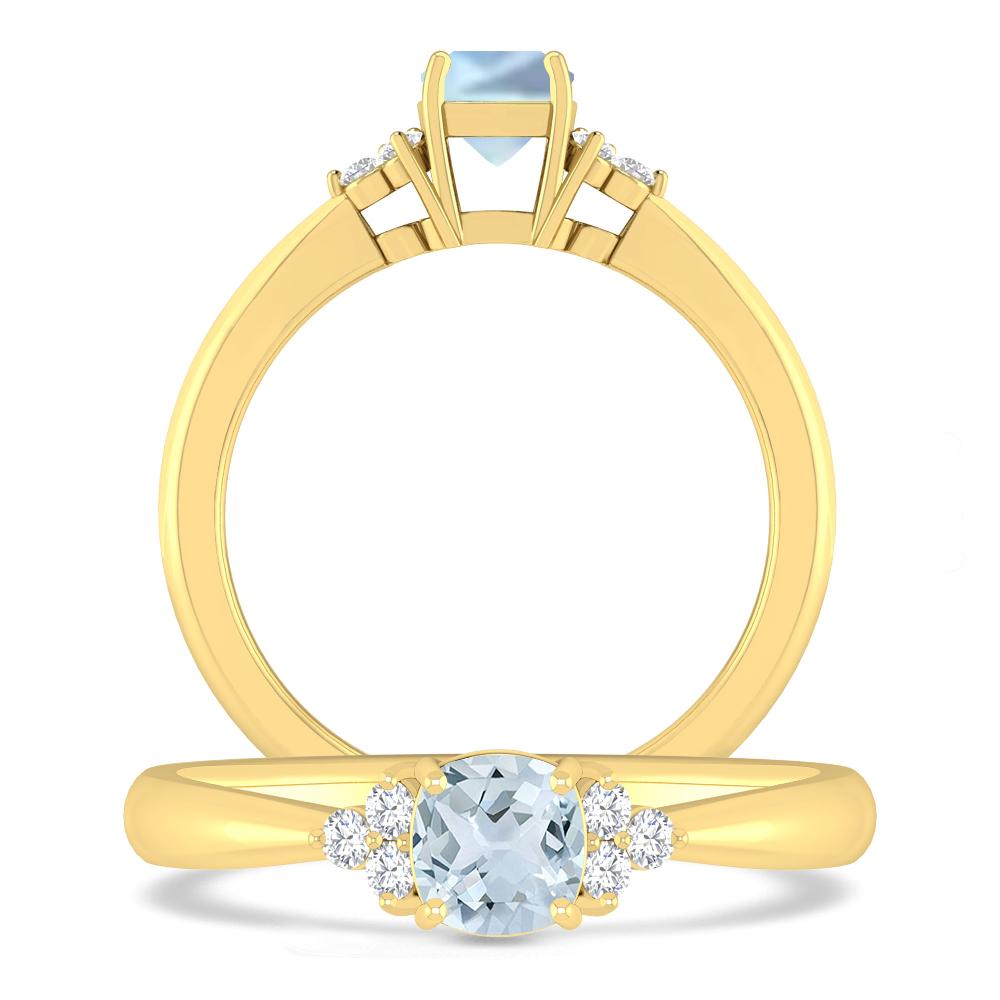 Yellow Gold - Aquamarine