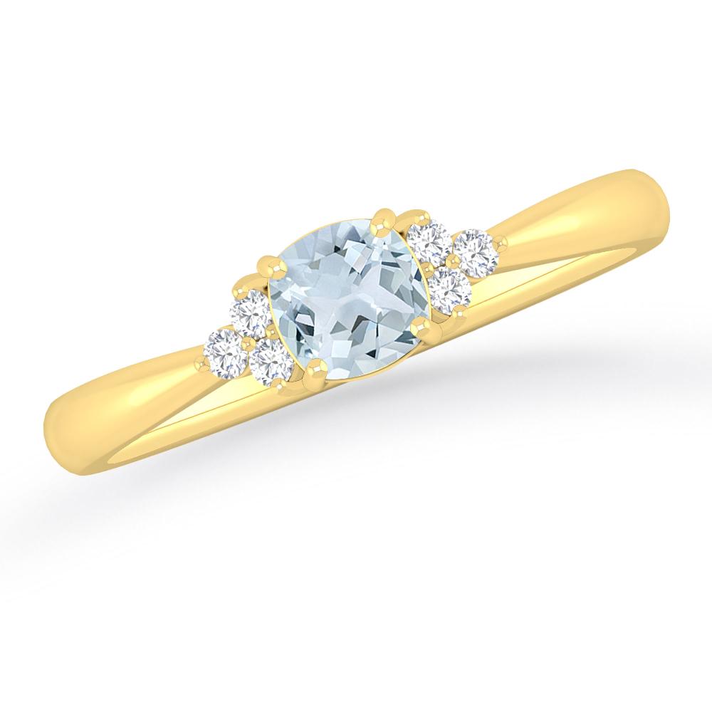 Yellow Gold - Aquamarine