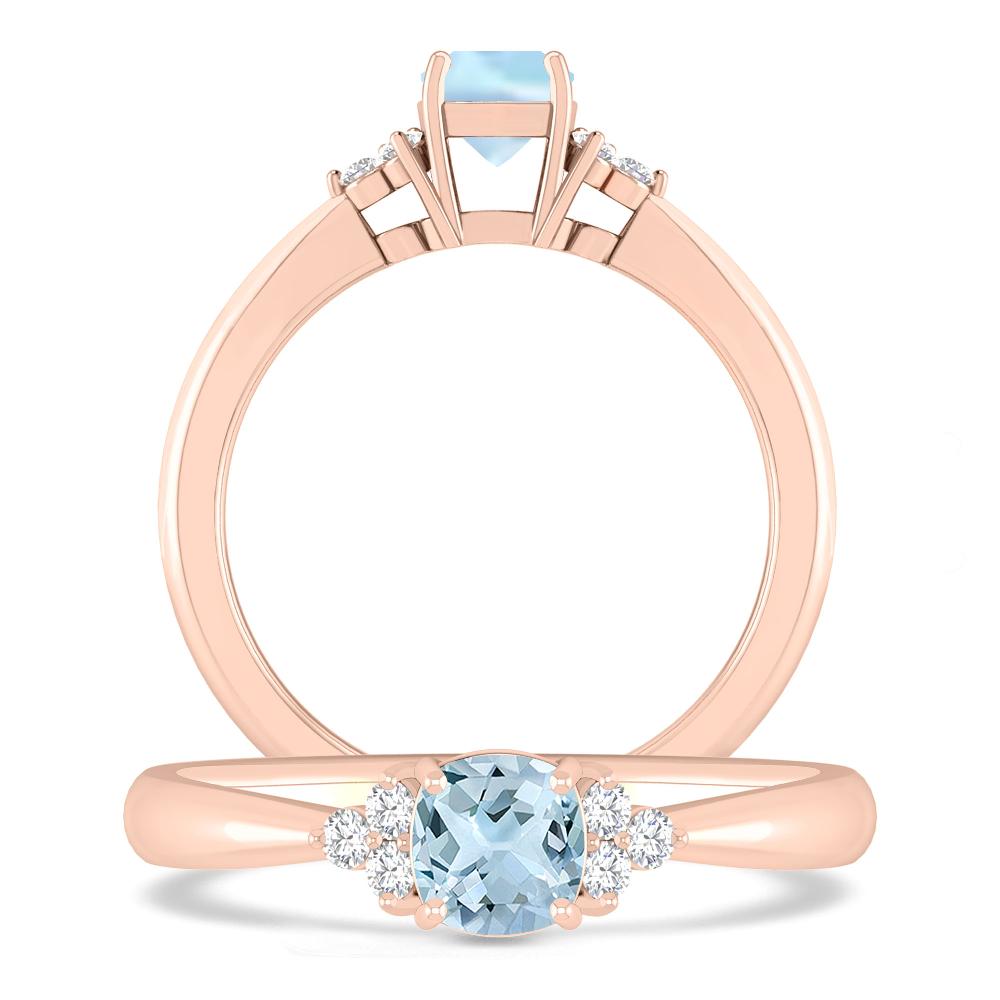 Rose Gold - Aquamarine