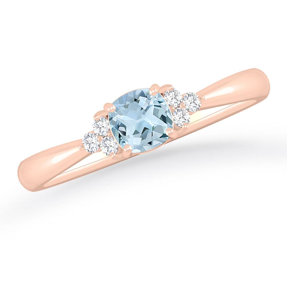 Rose Gold - Aquamarine