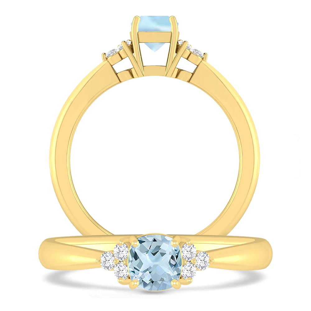 Yellow Gold - Aquamarine