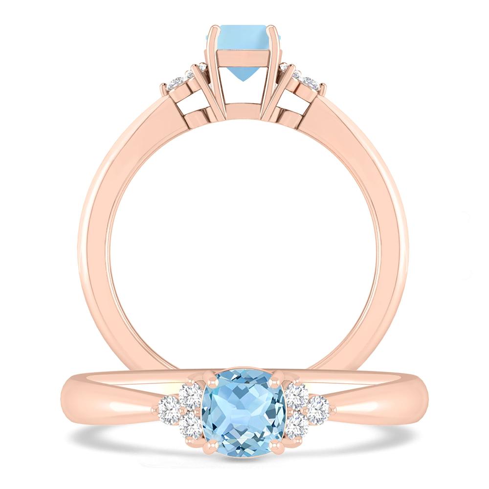 Rose Gold - Aquamarine