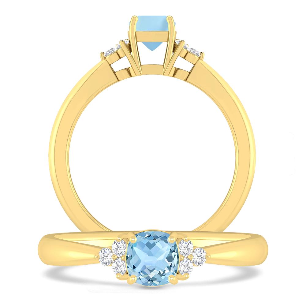 Yellow Gold - Aquamarine