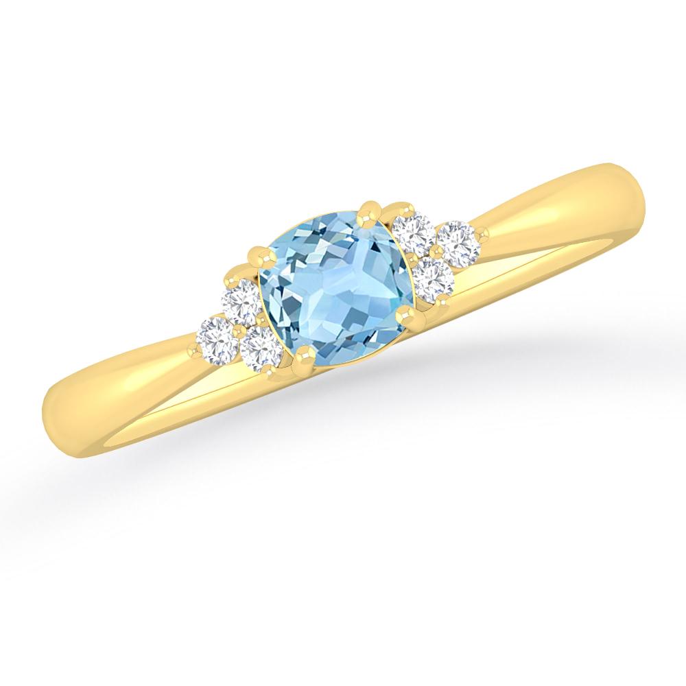 Yellow Gold - Aquamarine