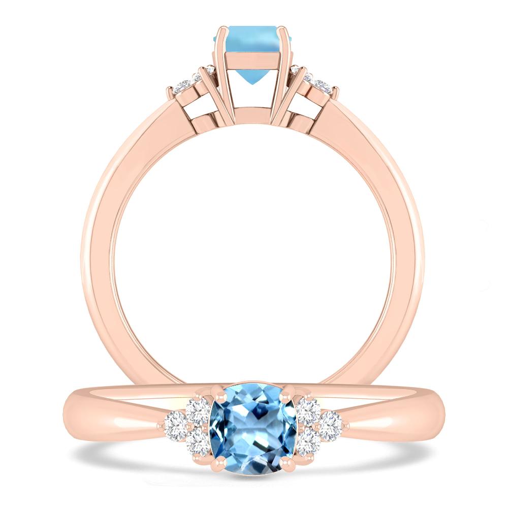 Rose Gold - Aquamarine