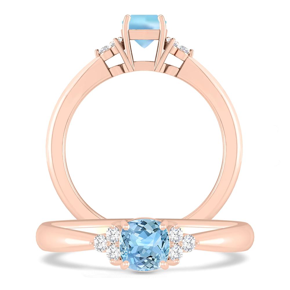 Rose Gold - Aquamarine