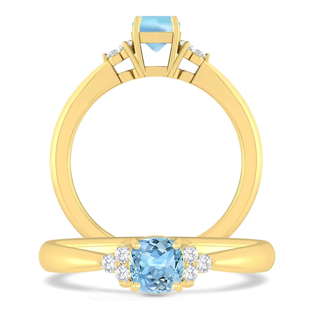 Yellow Gold - Aquamarine