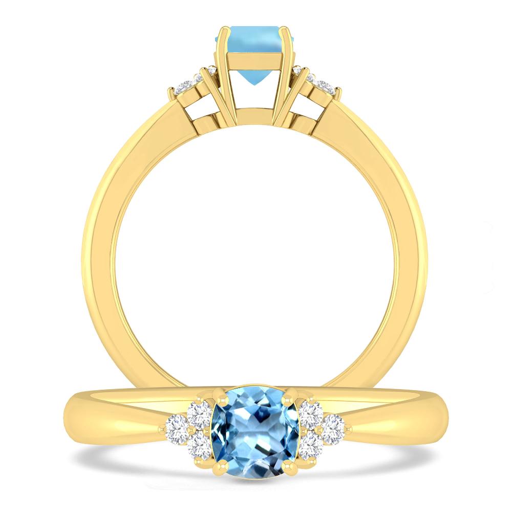 Yellow Gold - Aquamarine