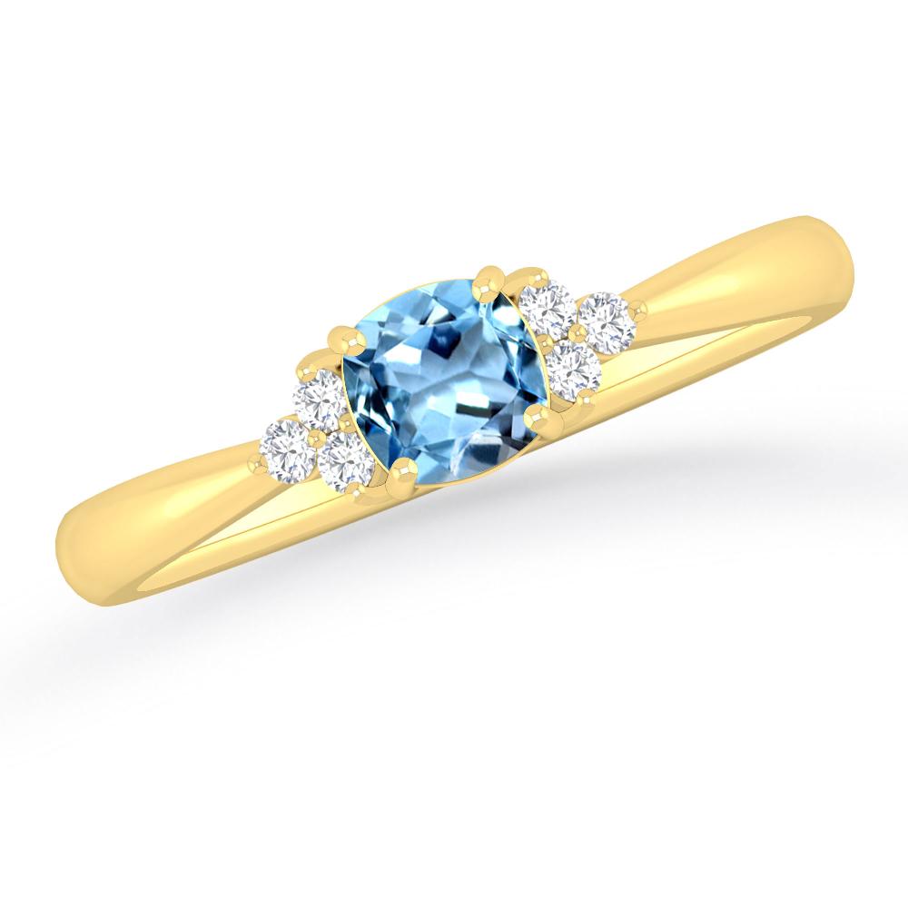 Yellow Gold - Aquamarine