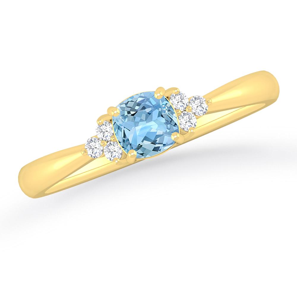 Yellow Gold - Aquamarine