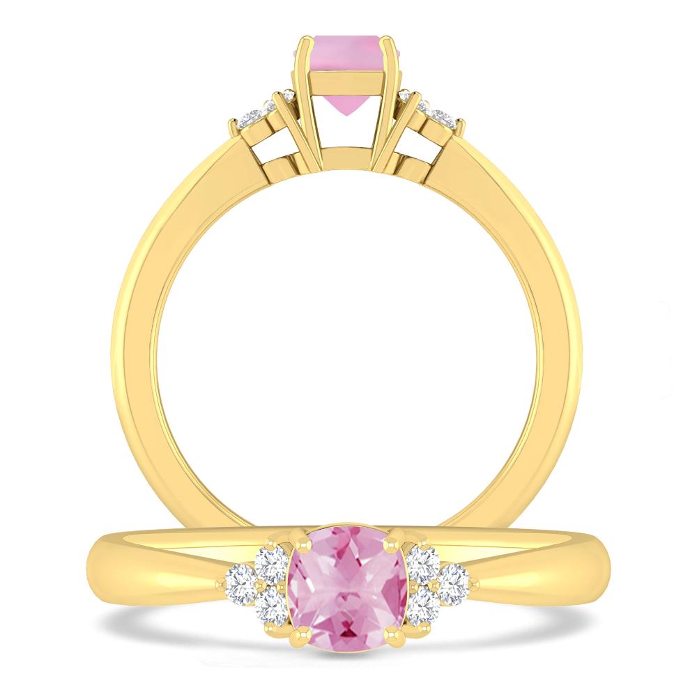 Yellow Gold - Pink Tourmaline