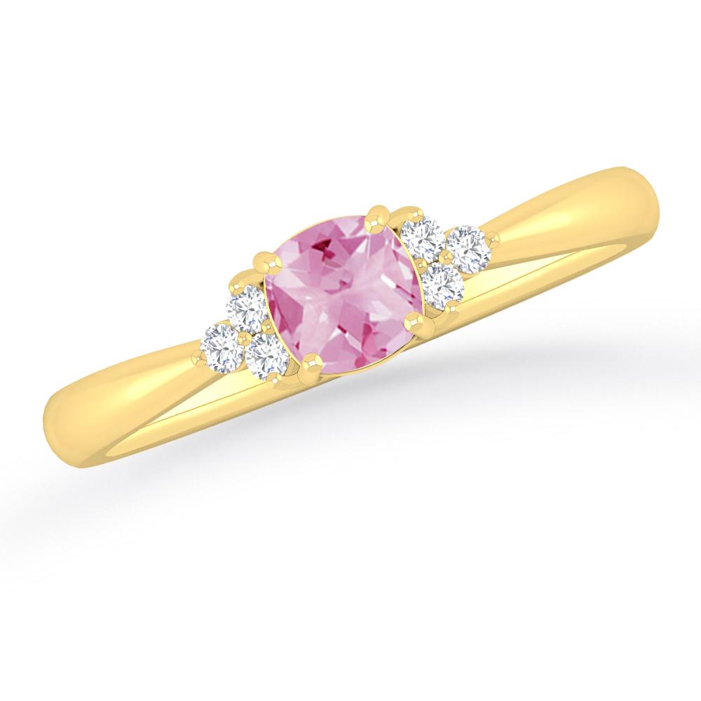 Yellow Gold - Pink Tourmaline