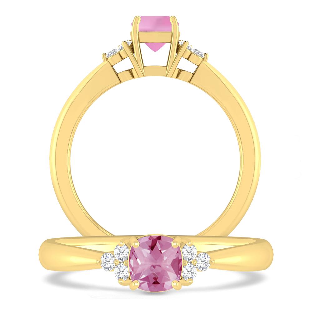 Yellow Gold - Pink Tourmaline