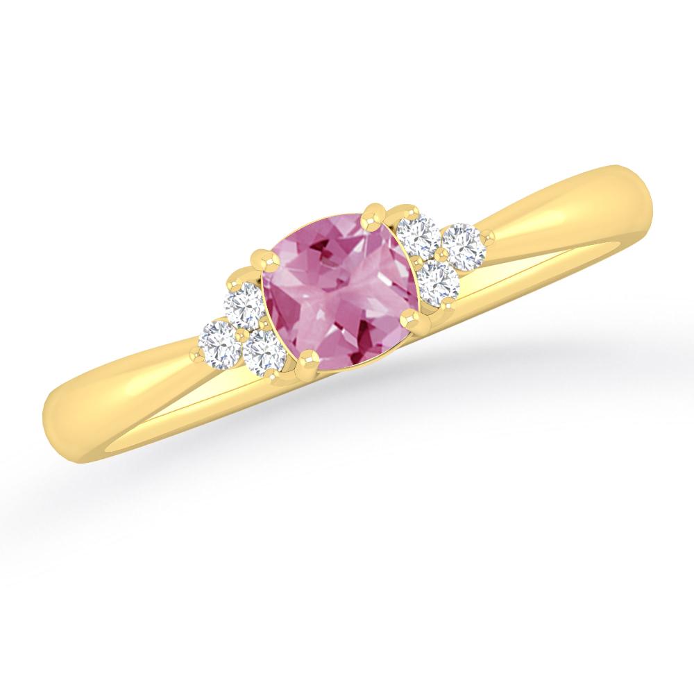 Yellow Gold - Pink Tourmaline