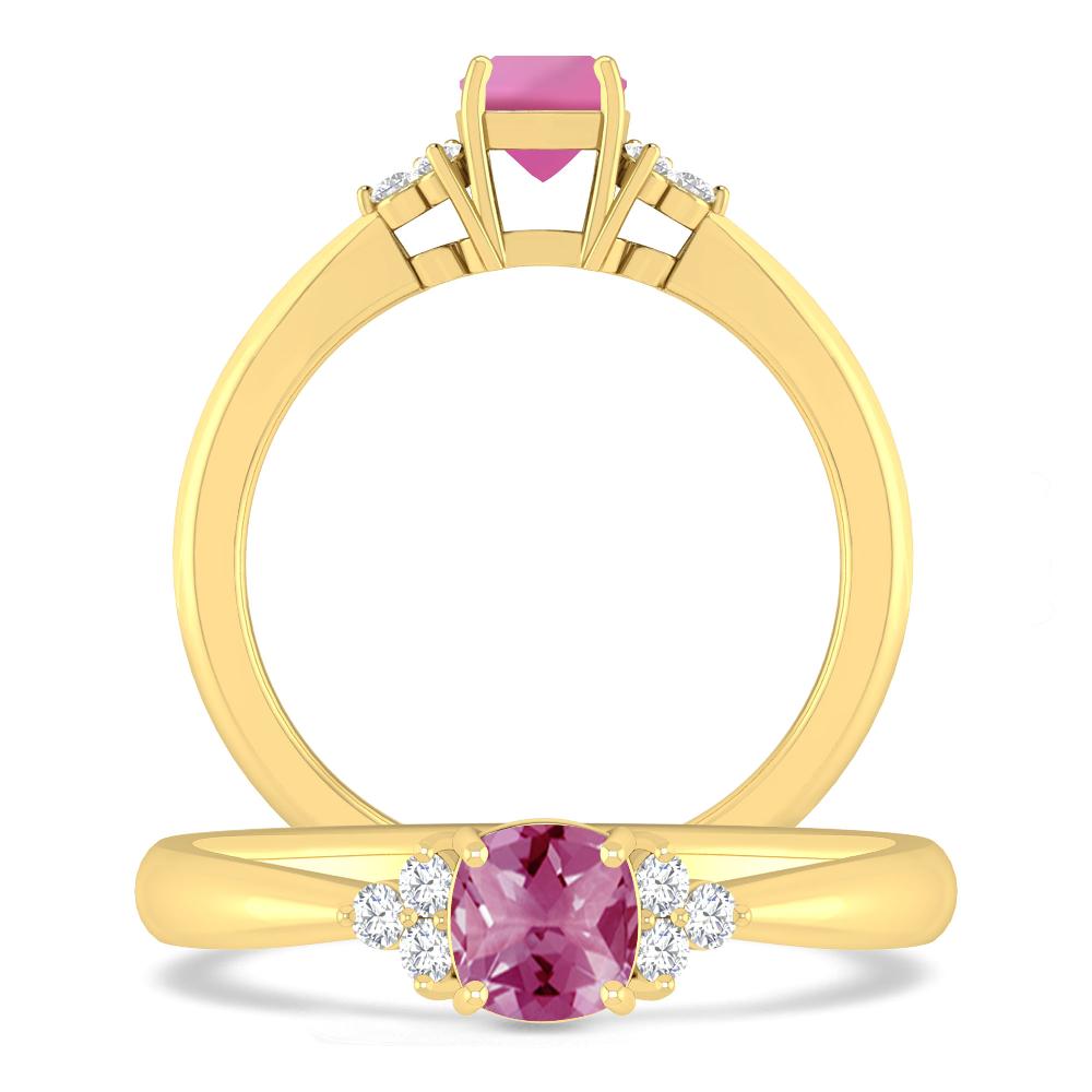 Yellow Gold - Pink Tourmaline