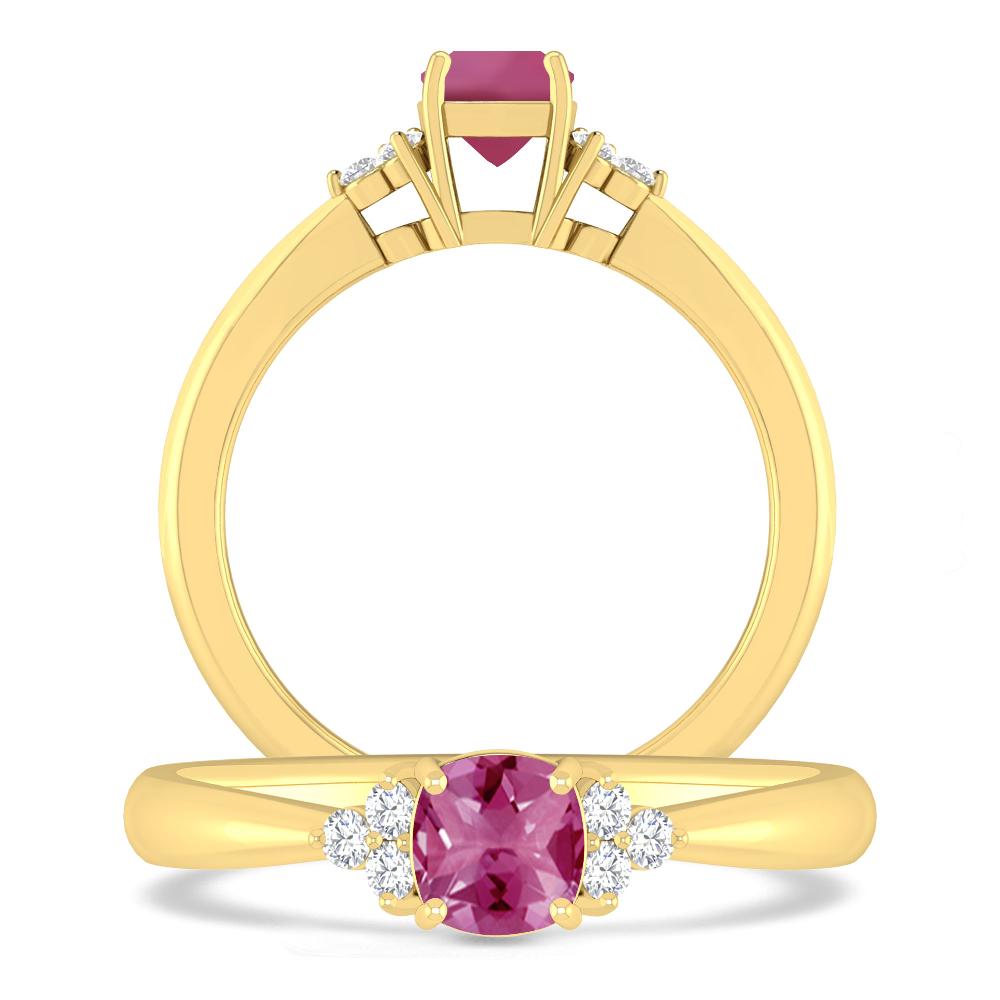 Yellow Gold - Pink Tourmaline