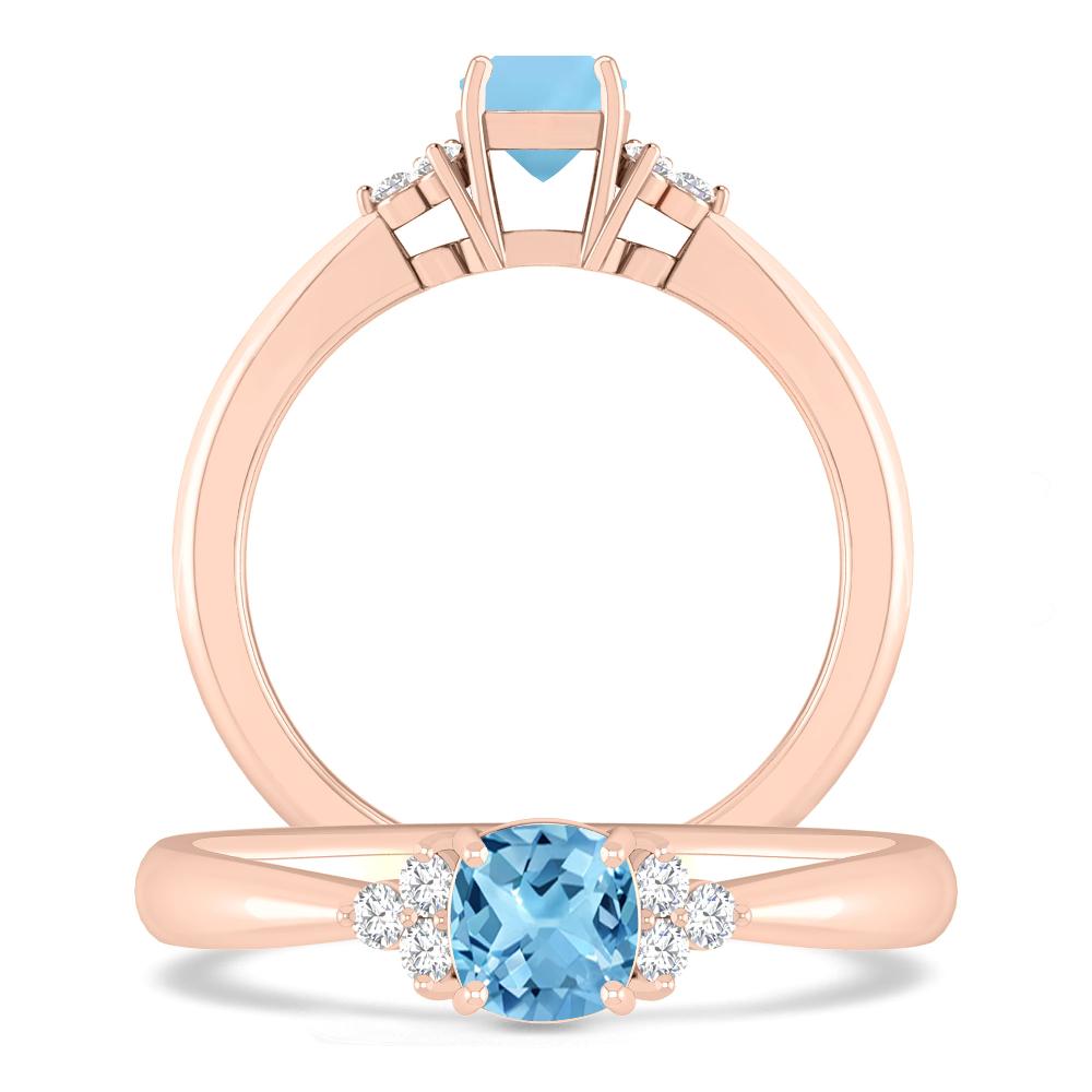 Rose Gold - Blue Topaz