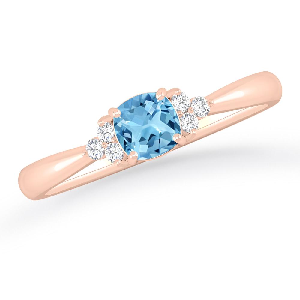 Rose Gold - Blue Topaz