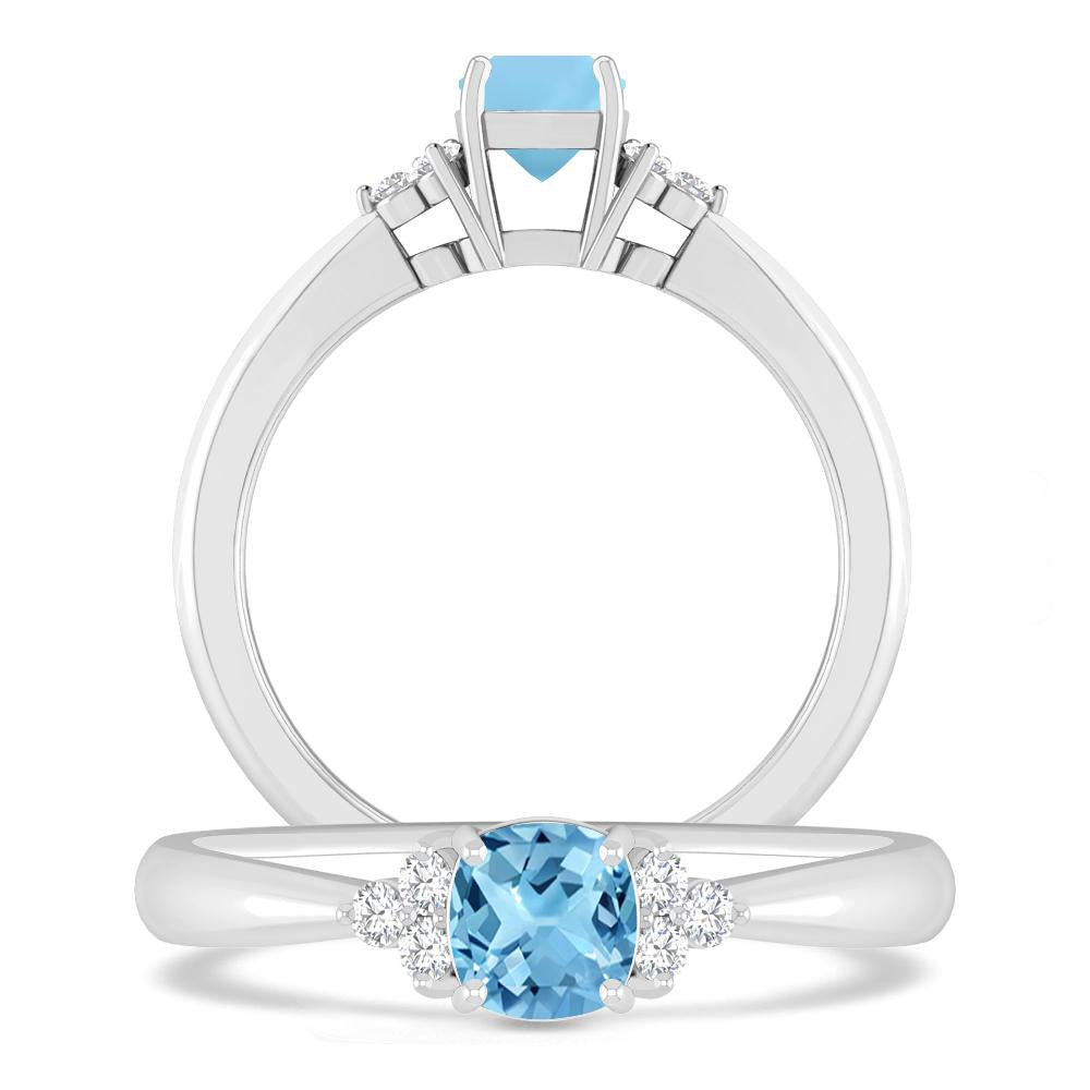 White Gold - Blue Topaz