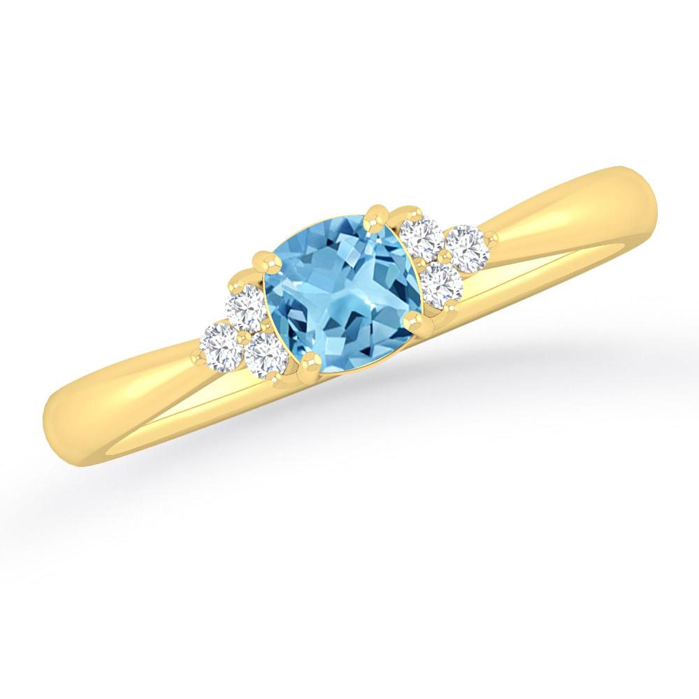 Yellow Gold - Blue Topaz