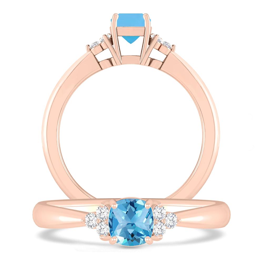 Rose Gold - Blue Topaz