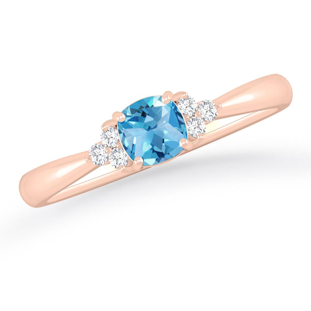 Rose Gold - Blue Topaz