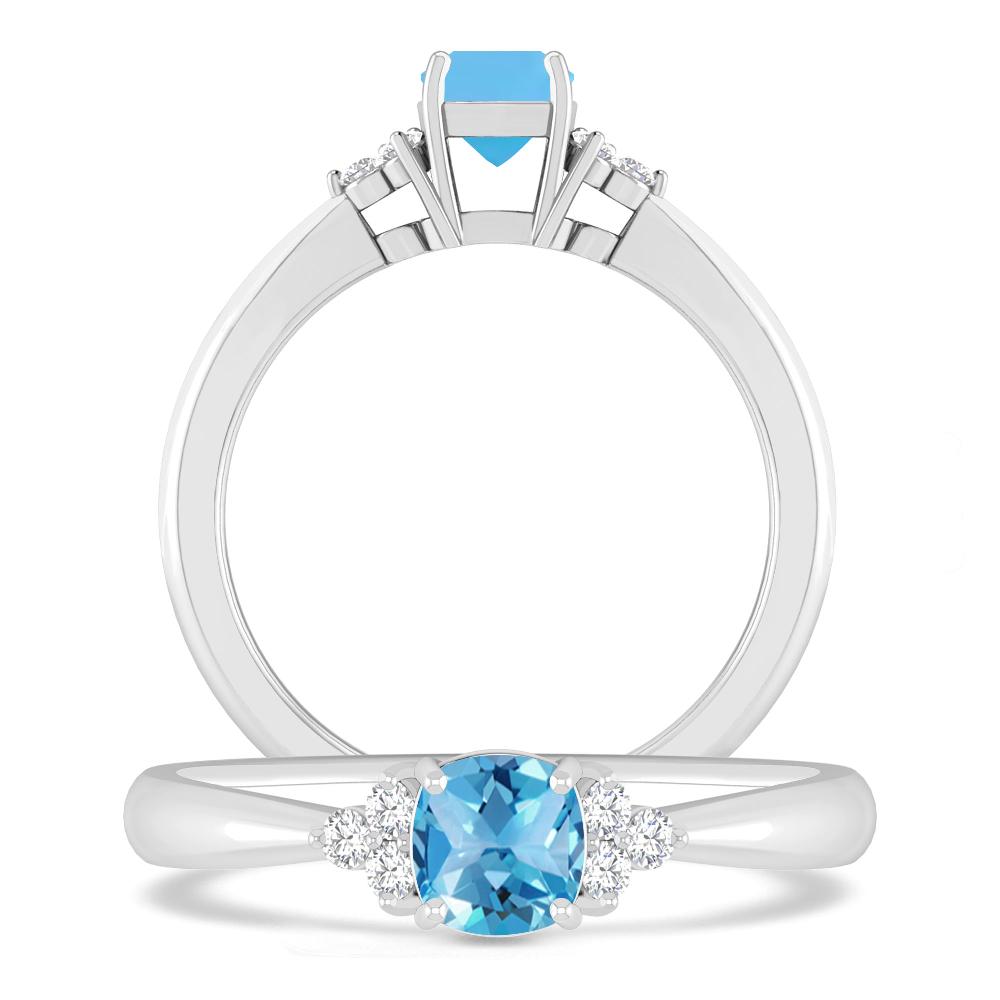 White Gold - Blue Topaz