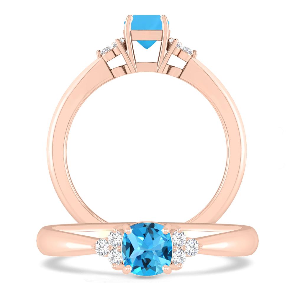 Rose Gold - Blue Topaz