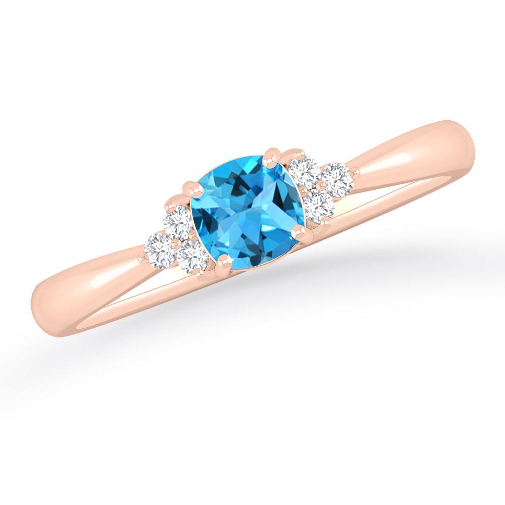 Rose Gold - Blue Topaz