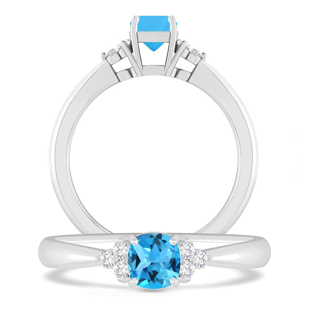 White Gold - Blue Topaz