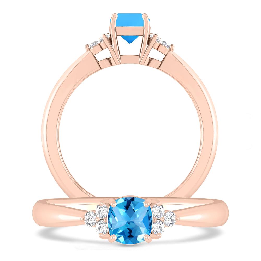 Rose Gold - Blue Topaz