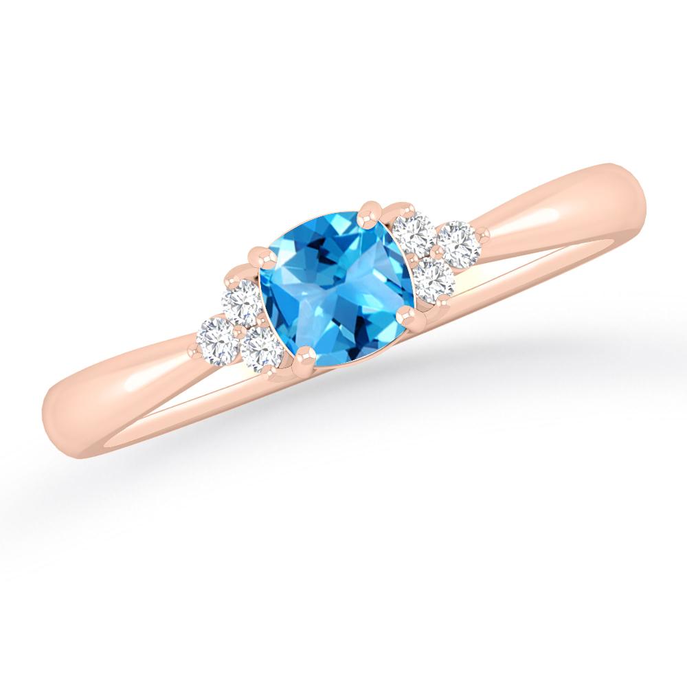 Rose Gold - Blue Topaz