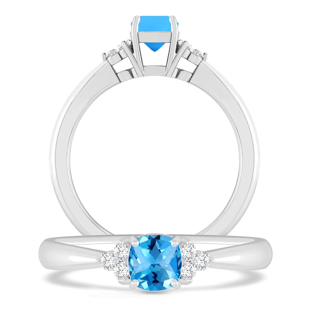 White Gold - Blue Topaz