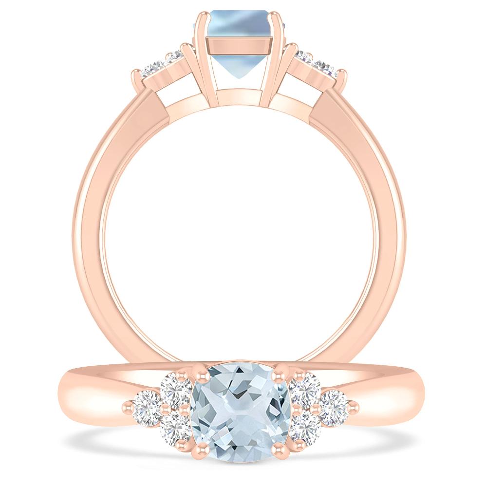 Rose Gold - Aquamarine