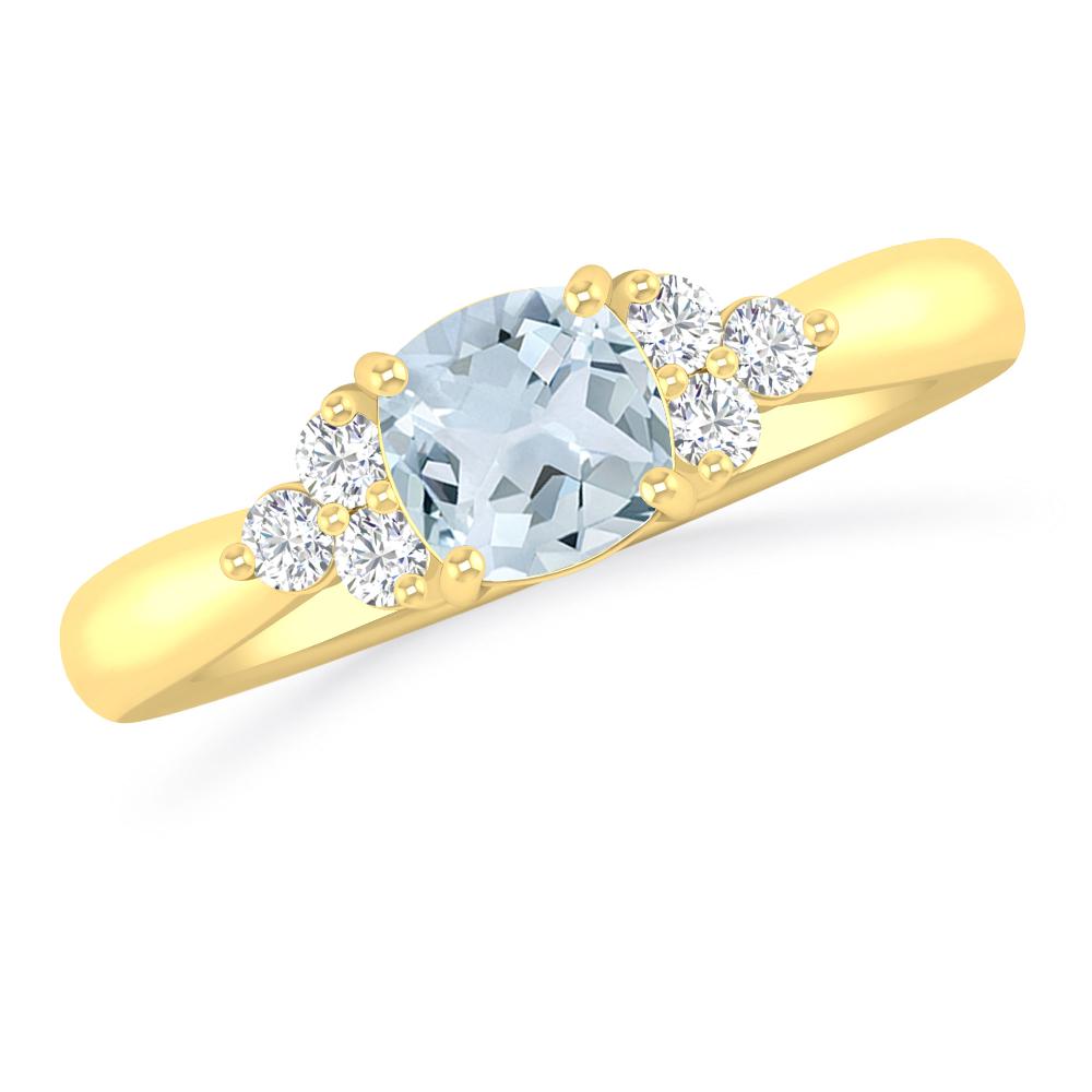 Yellow Gold - Aquamarine