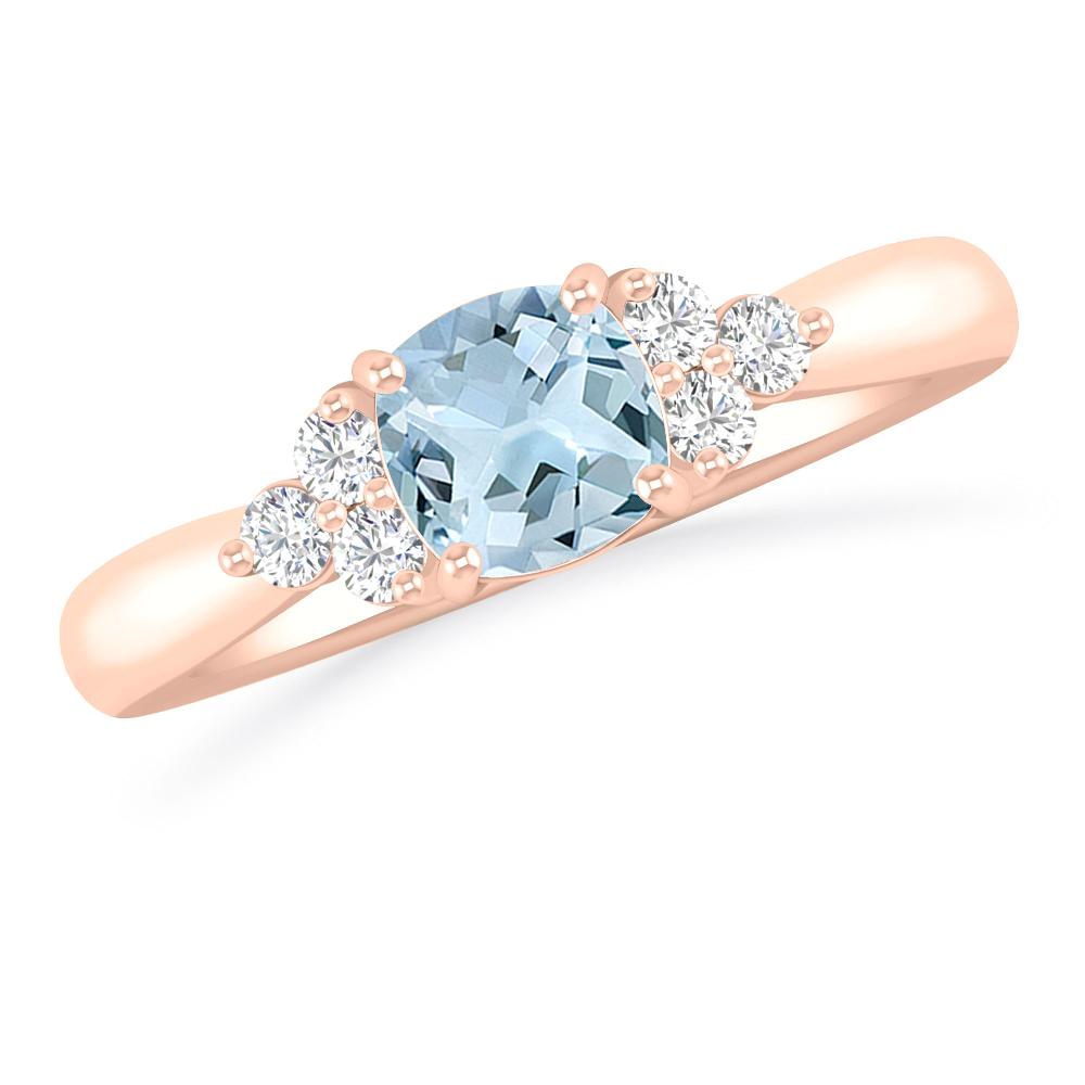 Rose Gold - Aquamarine