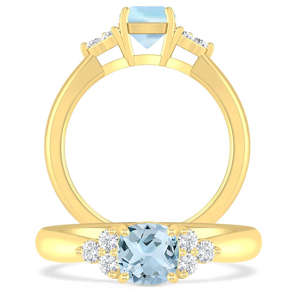 Yellow Gold - Aquamarine