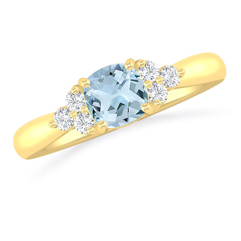 Yellow Gold - Aquamarine