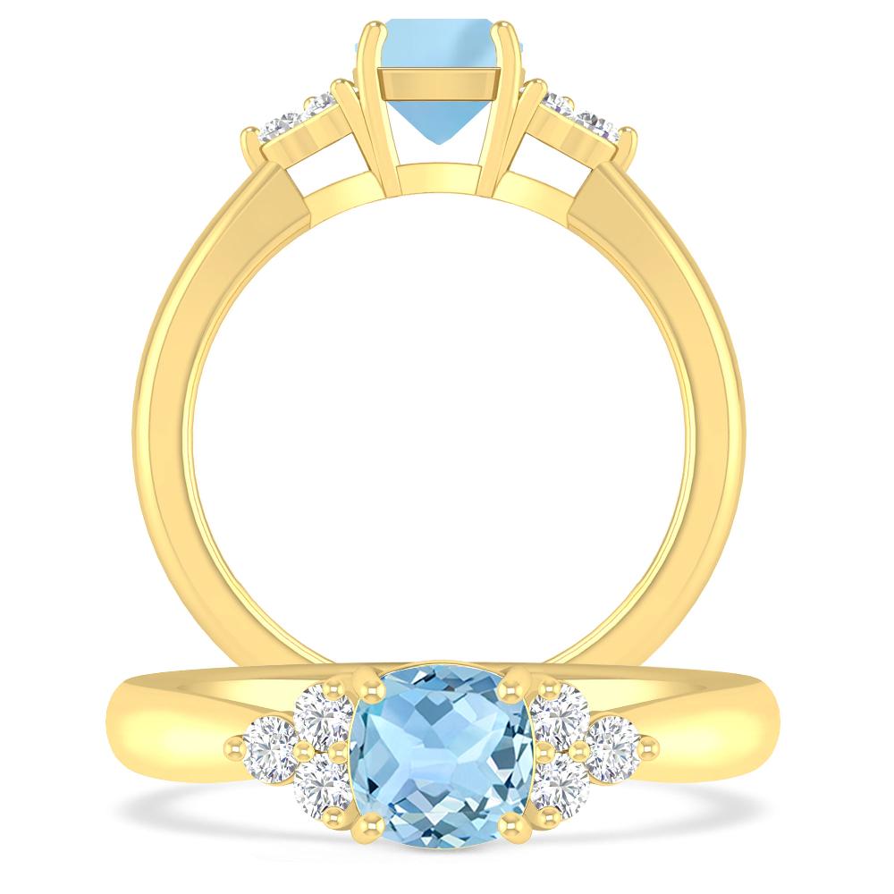 Yellow Gold - Aquamarine