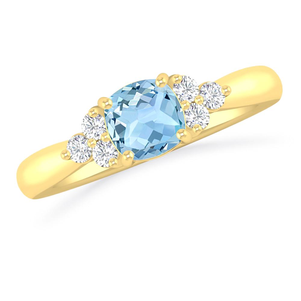 Yellow Gold - Aquamarine