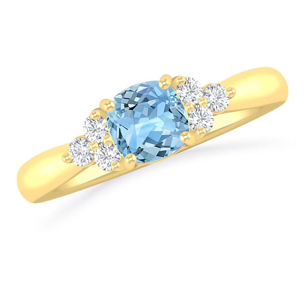 Yellow Gold - Aquamarine