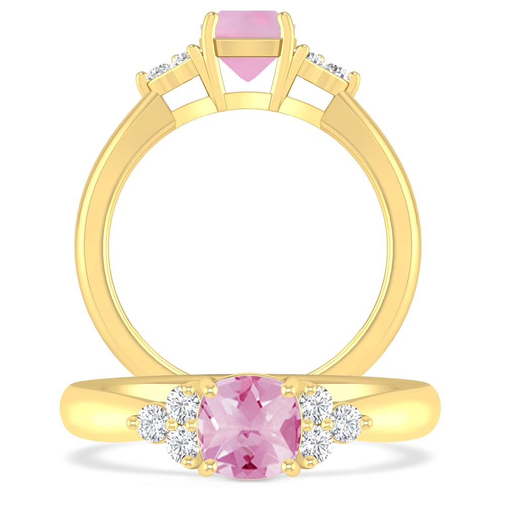 Yellow Gold - Pink Tourmaline