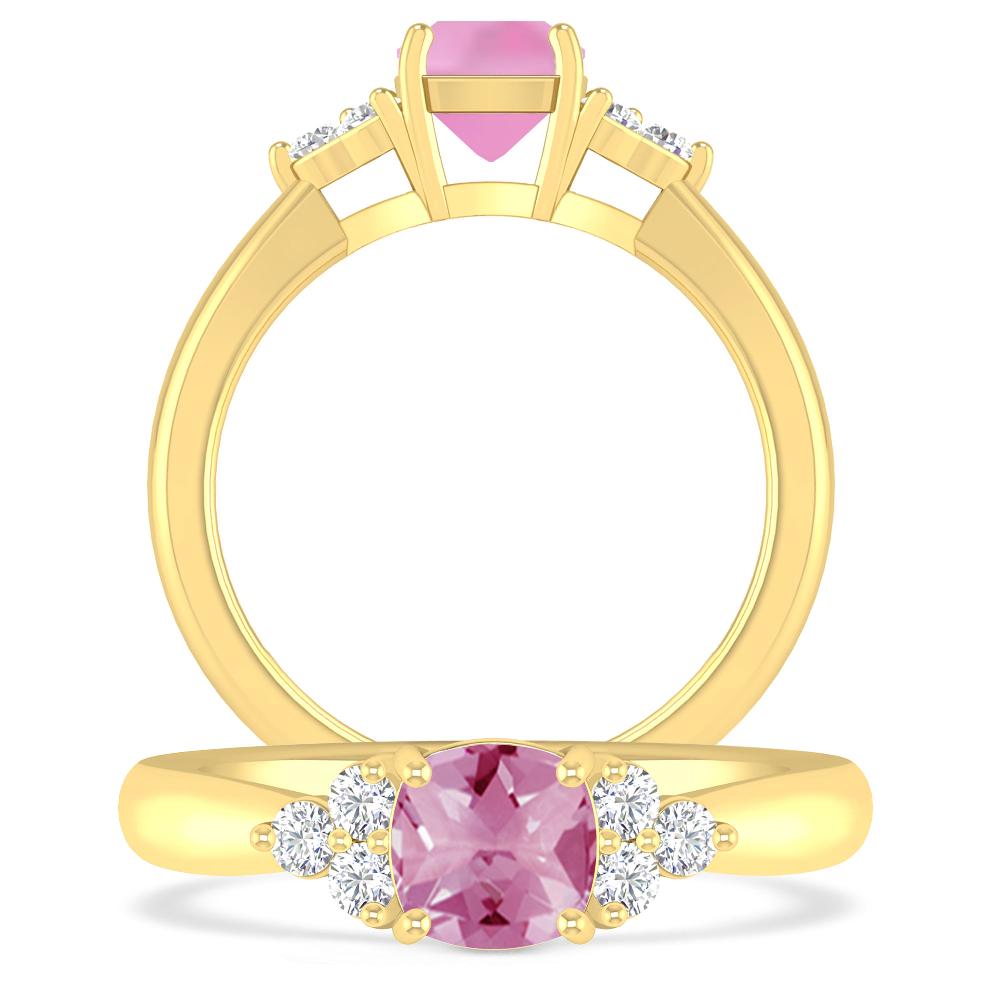 Yellow Gold - Pink Tourmaline