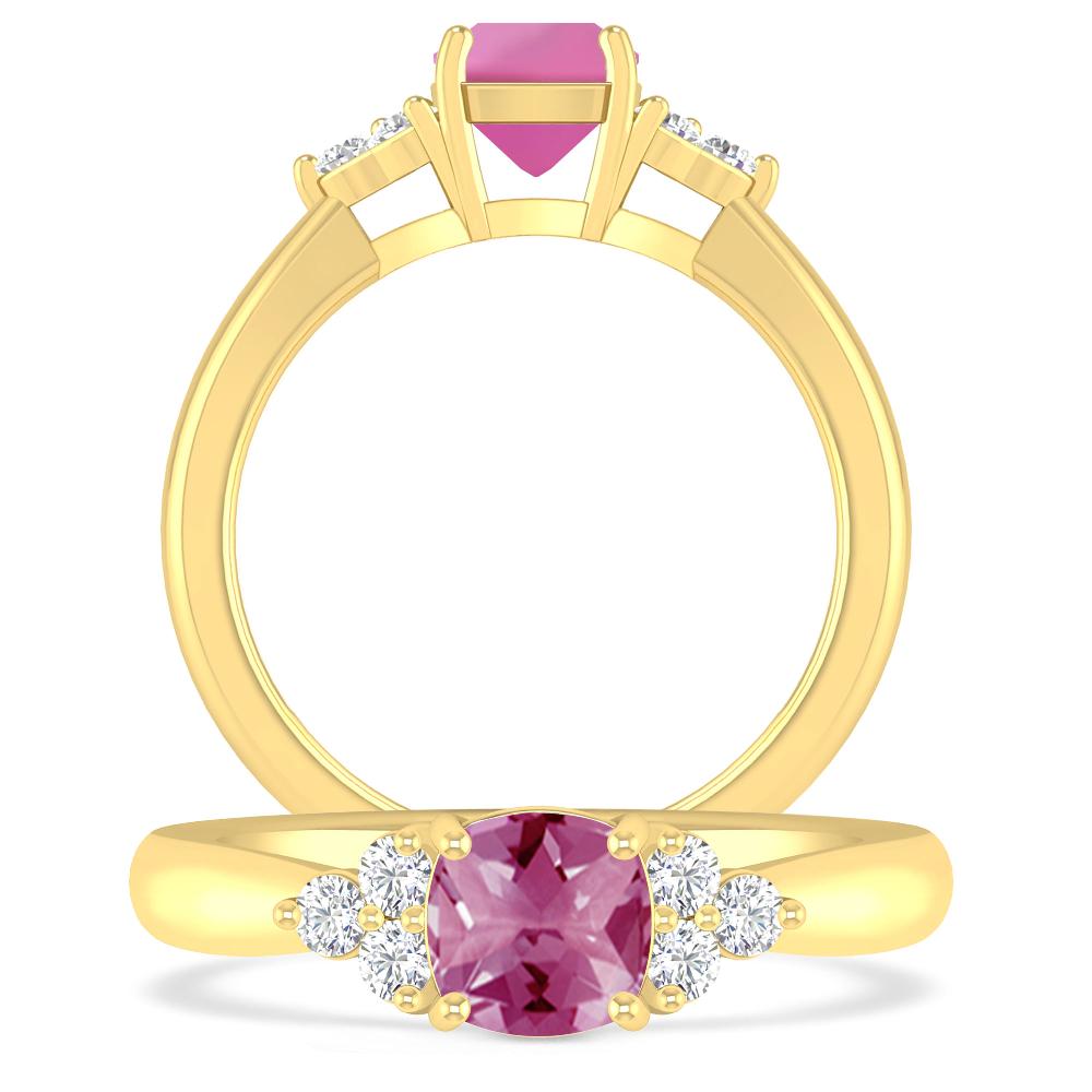 Yellow Gold - Pink Tourmaline