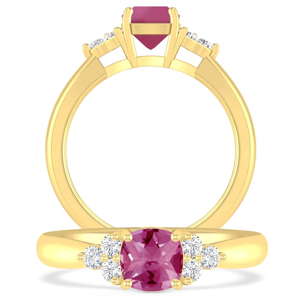 Yellow Gold - Pink Tourmaline