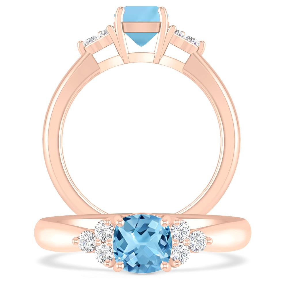 Rose Gold - Blue Topaz