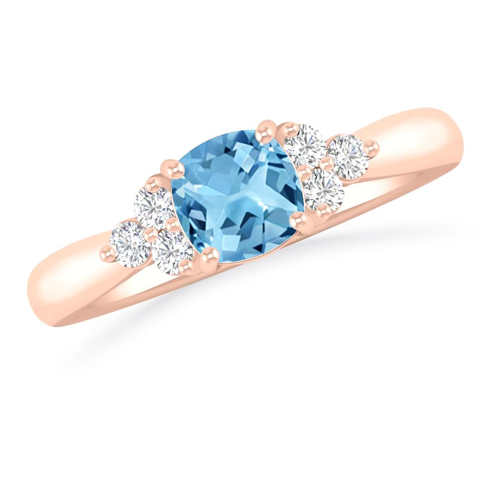 Rose Gold - Blue Topaz