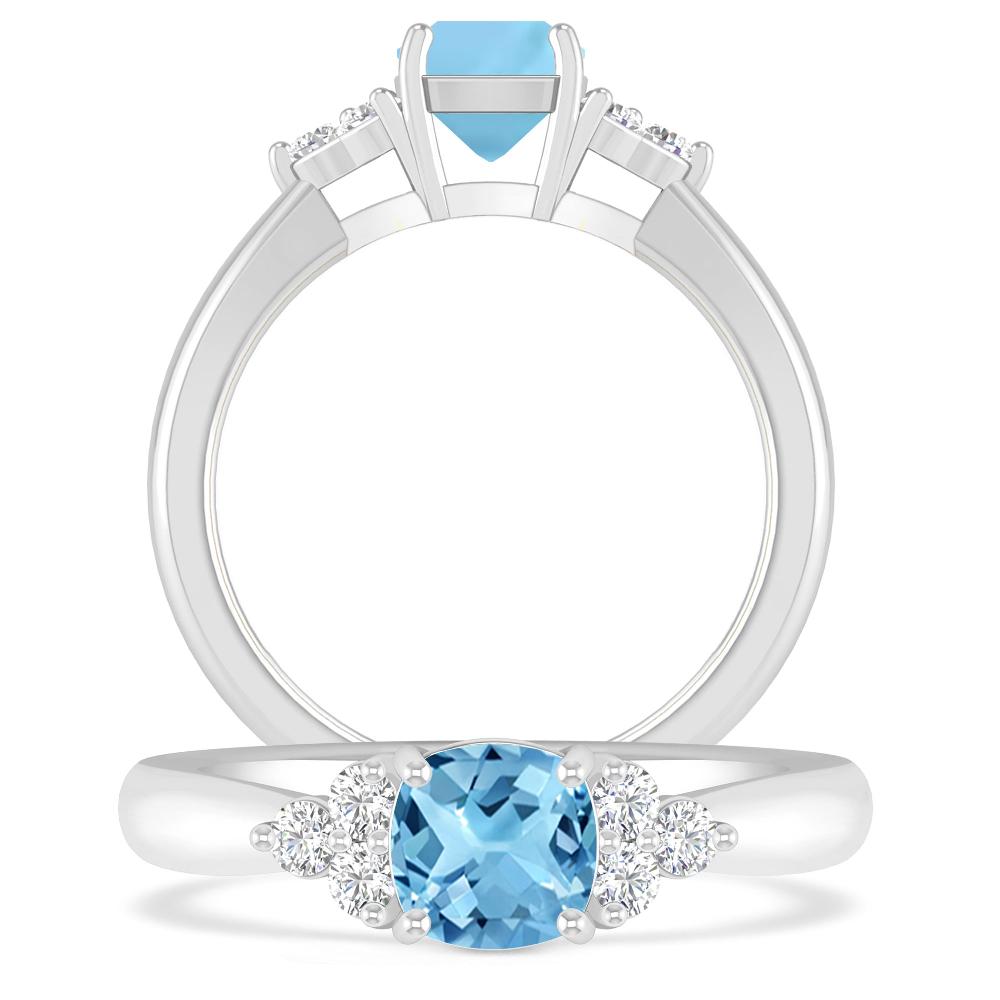 White Gold - Blue Topaz