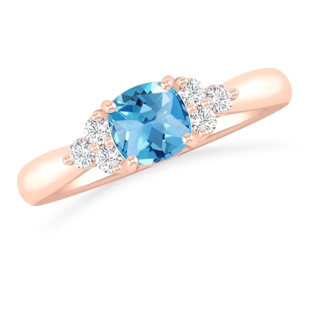 Rose Gold - Blue Topaz